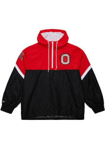Mens Ohio State Buckeyes Red Mitchell and Ness Tie Breaker Anorak Light Weight Jacket