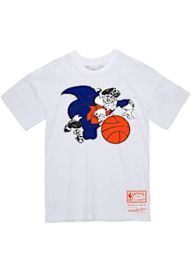 Mitchell and Ness New York Knicks White Basic Retro Logo Short Sleeve T Shirt