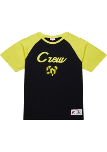 Mitchell and Ness Columbus Crew Black Color Block Slub Short Sleeve Fashion T Shirt