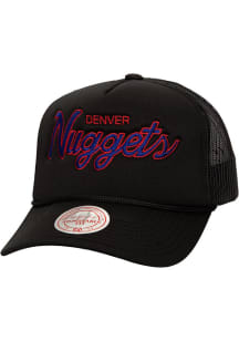Mitchell and Ness Denver Nuggets Script Trucker Adjustable Hat - Black
