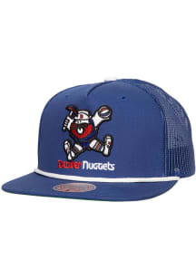Mitchell and Ness Denver Nuggets Blue Roper Trucker Mens Snapback Hat