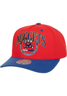 Mitchell and Ness Denver Nuggets Crown Jewels Pro Snap Adjustable Hat - Red