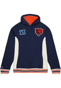 Mitchell and Ness Chicago Bears Mens Navy Blue French Terry Fashion Hood