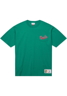 Mitchell and Ness Milwaukee Bucks Green Double Hit Pocket Short Sleeve Fashion T Shirt