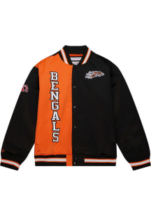 Mitchell and Ness Cincinnati Bengals Mens Black OH Lightweight Satin Light Weight Jacket