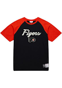 Mitchell and Ness Philadelphia Flyers Black Legendary Slub Short Sleeve Fashion T Shirt