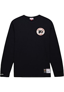 Mitchell and Ness Philadelphia Flyers Black Legendary Slub Long Sleeve Fashion T Shirt