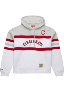 Mitchell and Ness Cincinnati Reds Womens Grey Head Coach Hooded Sweatshirt
