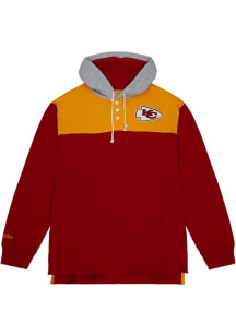 Mitchell and Ness Kansas City Chiefs Mens Red Rugby Fashion Hood