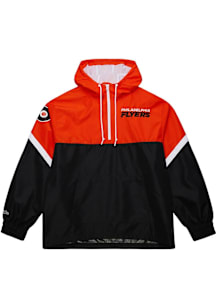 Mitchell and Ness Philadelphia Flyers Mens Orange Tie Breaker Pullover Jackets