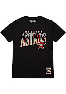 Mitchell and Ness Houston Astros Black Linework Short Sleeve T Shirt