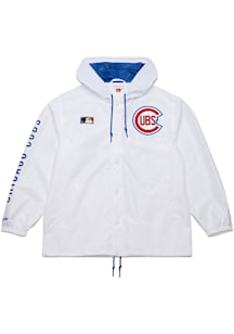 Mitchell and Ness Chicago Cubs Mens White Coaches Vintage Light Weight Jacket