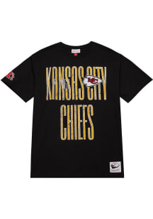 Mitchell and Ness Kansas City Chiefs Black Big Font Short Sleeve Fashion T Shirt