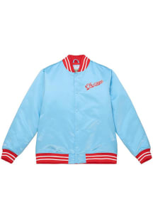 Mitchell and Ness Chicago White Sox Mens Light Blue Satin Heavyweight Jacket