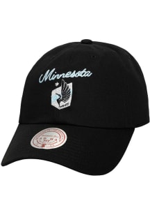 Mitchell and Ness Minnesota United FC Black Lay Low Strapback Womens Adjustable Hat