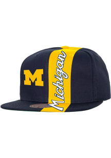 Michigan Wolverines Mitchell and Ness Over The Top Mens Snapback - Blue
