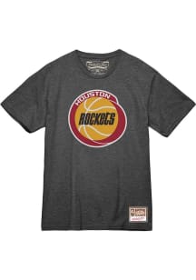 Mitchell and Ness Houston Rockets Black MVP Wordmark Short Sleeve T Shirt