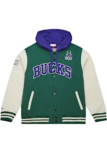 Mens Milwaukee Bucks Mitchell and Ness Mens Courtside Heavyweight Jacket - Green