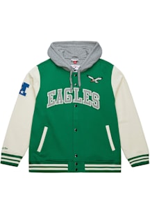 Mens Philadelphia Eagles Mitchell and Ness Mens Courtside Heavyweight Jacket - Kelly Green