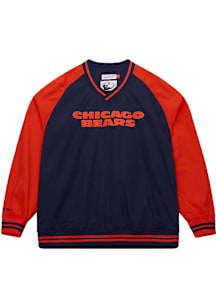 Mitchell and Ness Chicago Bears Mens Navy Blue Vintage Logo Pullover Jackets