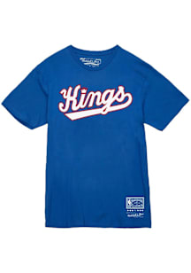 Mitchell and Ness Kansas City Kings Blue Team Wordmark 2 Short Sleeve T Shirt