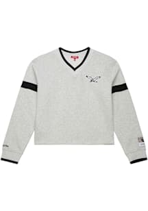 Mitchell and Ness Philadelphia Eagles Womens Oatmeal V Neck Crew Sweatshirt
