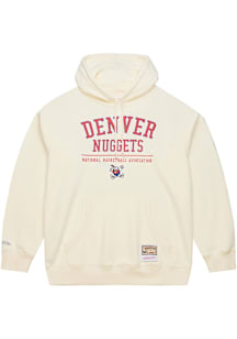 Mitchell and Ness Denver Nuggets Mens White Walkoff Long Sleeve Hoodie