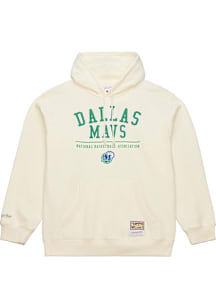 Mitchell and Ness Dallas Mavericks Mens White Walkoff Long Sleeve Hoodie