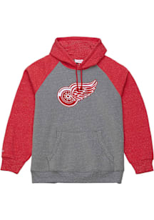 Mitchell and Ness Detroit Red Wings Mens Grey Winning Streak Fashion Hood