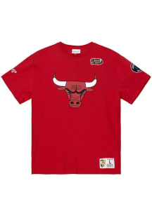 Mitchell and Ness Chicago Bulls Red Origins Varsity Short Sleeve T Shirt