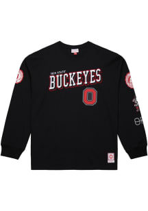 Mitchell and Ness Ohio State Buckeyes Black Training Camp Long Sleeve Fashion T Shirt