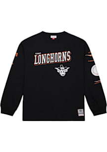 Mitchell and Ness Texas Longhorns Black Training Camp Long Sleeve Fashion T Shirt