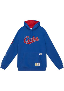 Mitchell and Ness Chicago Cubs Mens Blue Origins Fleece Fashion Hood