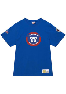 Mitchell and Ness Chicago Cubs Blue Origins Varsity Short Sleeve T Shirt