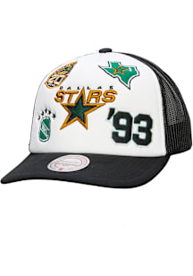 Mitchell and Ness Dallas Stars Gridlock Trucker Adjustable Hat - White