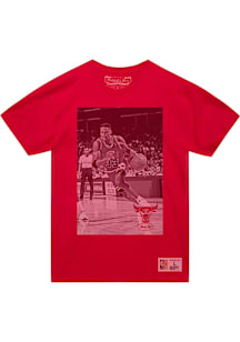 Scottie Pippen Chicago Bulls Red Name Number Short Sleeve Player T Shirt