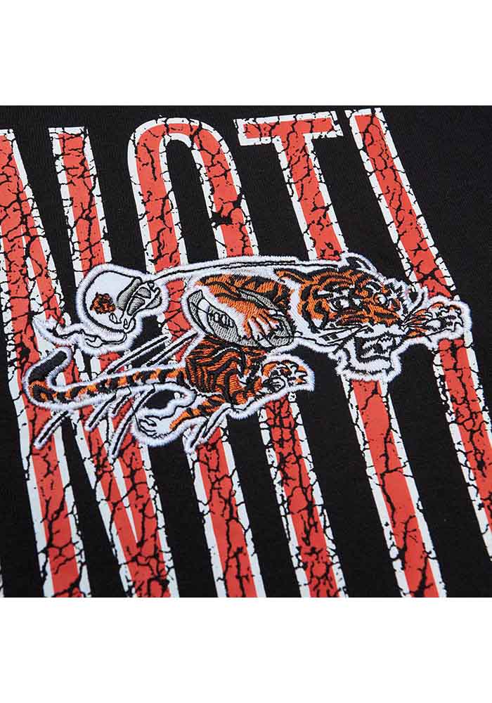 Mitchell and Ness Cincinnati Bengals Black Big Font Short Sleeve Fashion T Shirt