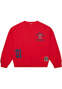 Mitchell and Ness Cleveland Guardians Womens Red LT Crew Sweatshirt
