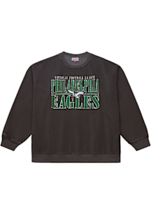 Mitchell and Ness Philadelphia Eagles Mens Black Retro Downtown Long Sleeve Crew Sweatshirt