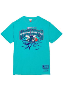 Mitchell and Ness Charlotte Hornets Teal Earthquake Short Sleeve T Shirt