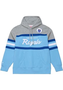 Mitchell and Ness Kansas City Royals Mens Light Blue Head Coach Fashion Hood