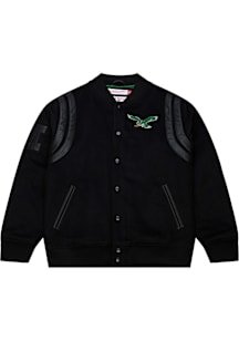 Mitchell and Ness Philadelphia Eagles Mens Black Retro Walk The Tunnel Medium Weight Jacket