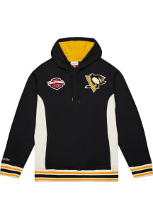 Mitchell and Ness Pittsburgh Penguins Mens Black French Terry Fashion Hood