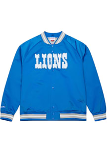 Mitchell and Ness Detroit Lions Mens Blue Retro Wordmark Light Weight Jacket