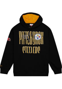 Mitchell and Ness Pittsburgh Steelers Mens Black OG Fleece Fashion Hood