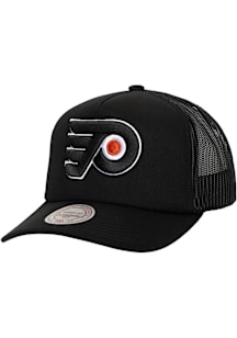 Mitchell and Ness Philadelphia Flyers Evergreen Trucker Adjustable Hat - Black
