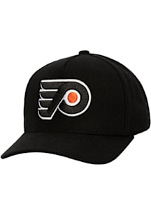 Mitchell and Ness Philadelphia Flyers Kicking Wool Side Patch Pro Adjustable Hat - Orange