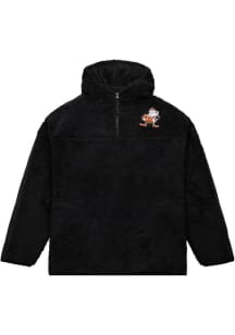Mitchell and Ness Cleveland Browns Mens Black Sherpa Pullover Pullover Jackets