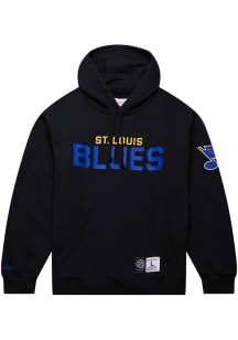 Mitchell and Ness St Louis Blues Mens Black Game Time Long Sleeve Hoodie