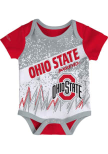 Baby Ohio State Buckeyes Red Mitchell and Ness End to End Short Sleeve One Piece